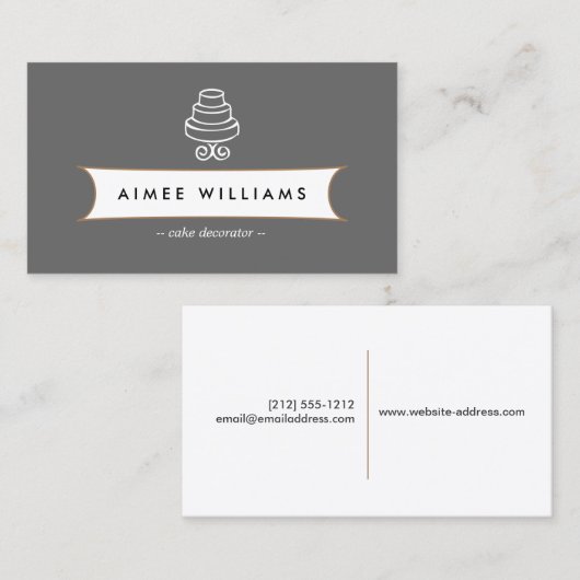  Tiered Cake Logo on Grey Visitekaartje (Voorkant / Achterkant)