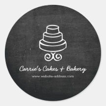  Tiered Cake Logo op Black Wood Bakkerij
