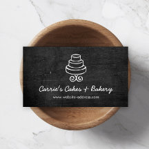  Tiered Cake Logo op Black Wood Bakkerij