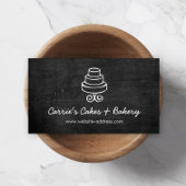 Tiered Cake Logo op Black Wood Bakkerij Visitekaartje