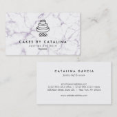 Tiered Cake Logo op Marmeren Bakkerij Visitekaartje (Voorkant / Achterkant)