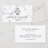  Tiered Cake Logo op Marmeren Bakkerij Visitekaartje (Voorkant / Achterkant)