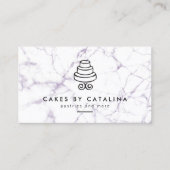 Tiered Cake Logo op Marmeren Bakkerij Visitekaartje (Voorkant)