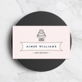  Tiered Cake Logo op Roze Visitekaartje