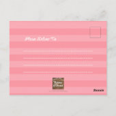 Tiered Cake Roze Streep Verjaardag Uitnodiging (Achterkant)