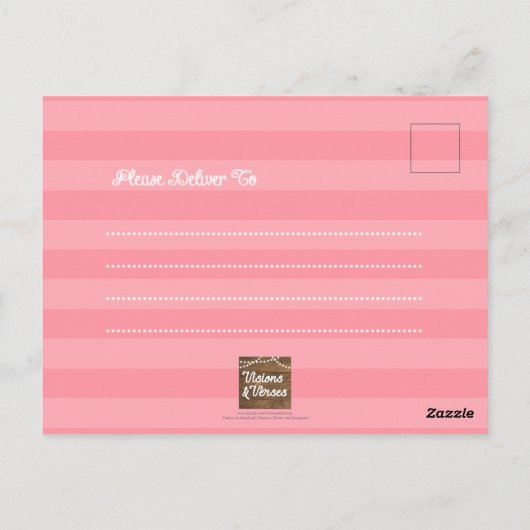 Tiered Cake Roze Streep Verjaardag Uitnodiging (Achterkant)