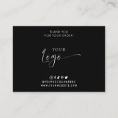 Tiered Cake Serving Guide Elegant Script minimaal Visitekaartje (Achterkant)