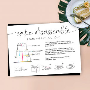 Tiered Cake Serving Guide Elegant Script minimaal Visitekaartje