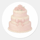 Tiered cake with roses ronde sticker (Voorkant)