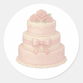 Tiered cake with roses ronde sticker