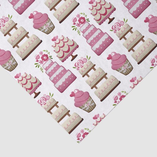 Tiered Wedding Cakes Schattige Pattern Tissuepapier (Detail)