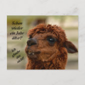 Tierische Grüẞe Alpaka braun Spuckt    Uitnodiging Briefkaart (Voorkant)
