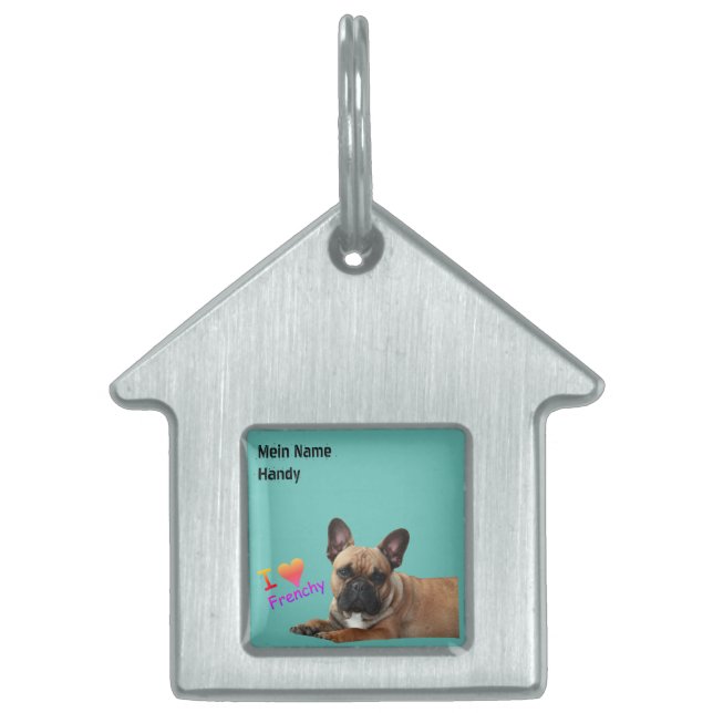 Tiermarke französische Bulldogge  Huisdieren Naamplaatje (Voorkant)