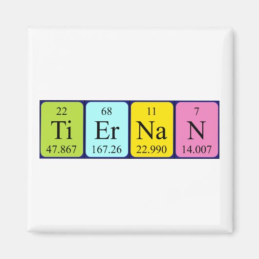 Tiernan periodiek table name magnet (Voorkant)
