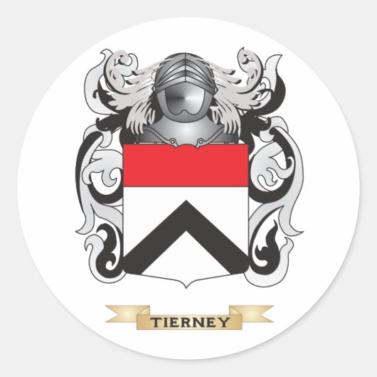 Tierney Family Crest (wapenschild) Ronde Sticker (Voorkant)