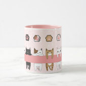 Tiernos gatitos en fondo rosa con flores mok (Midden)