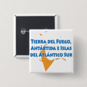 Tierra del Fuego Province Vierkante Button 5,1 Cm (Voorkant /achterkant)