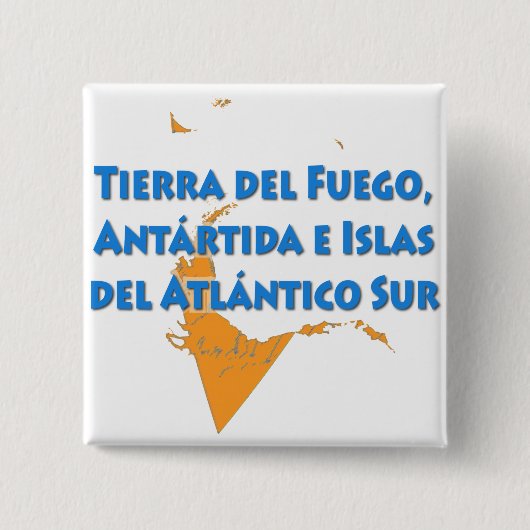 Tierra del Fuego Province Vierkante Button 5,1 Cm (Voorkant)