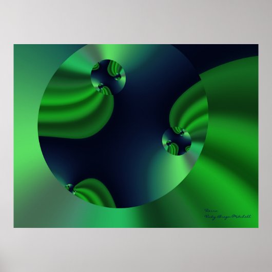 Tierra Earth Cool Abstract Fine Art Fractal Poster (Voorkant)