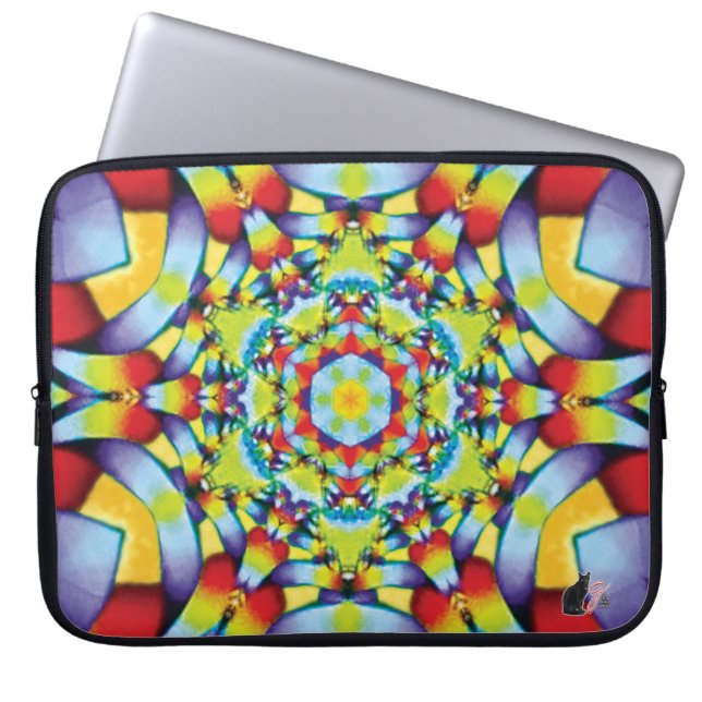 Tiers Kaleidoscoop laptophoes Laptop Sleeve (Voorkant)