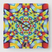 Tiers Kaleidoscope Vierkante Klok (Voorkant)