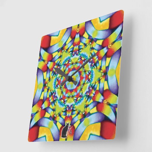 Tiers Kaleidoscope Vierkante Klok (Hoek)