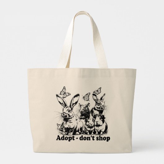 Tierschutz - Adopt don't shop Grote Tote Bag (Achterkant)