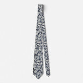Ties - Blauwe Bloemen Stropdas (Voorkant)