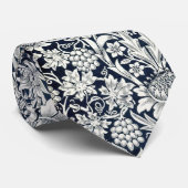 Ties - Blauwe Bloemen Stropdas (Opgerold)