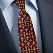 Ties met robijn en gouden patroon stropdas
