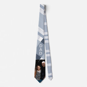 Tie's voor Vaderdag geruit wit blauw foto Stropdas
