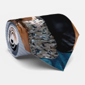 Tie's voor Vaderdag geruit wit blauw foto Stropdas (Opgerold)