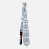 Tie's voor Vaderdag geruit wit blauw foto Stropdas (Achterkant)