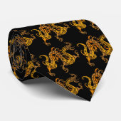 Ties Zwarte Gouden Draak (006) Stropdas (Opgerold)