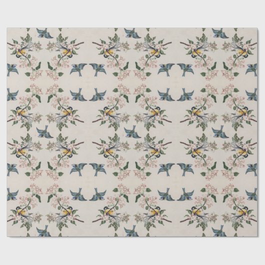  tietvogels op een appelboomkunst cadeaupapier (Vlak)