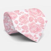 Tiew met blozend roze bloemmotief stropdas (Opgerold)