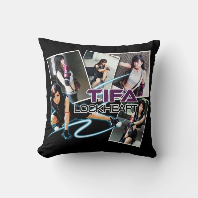 Tifa LockHeart Black Pillow Kussen (Voorkant)