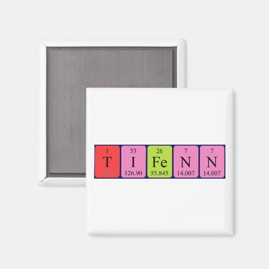 Tifenn periodieke tabelnaam magnet (Voorkant / Achterkant)