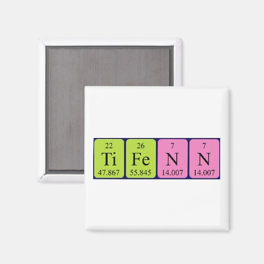 Tifenn periodieke tabelnaam magnet (Voorkant / Achterkant)