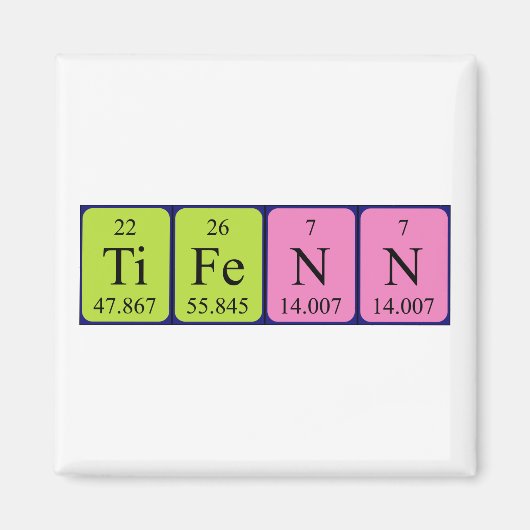 Tifenn periodieke tabelnaam magnet (Voorkant)
