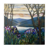 tiffaantegels kleurrijk berglandschap tegeltje (Voorkant)