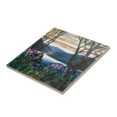 tiffaantegels kleurrijk berglandschap tegeltje (Zijkant)