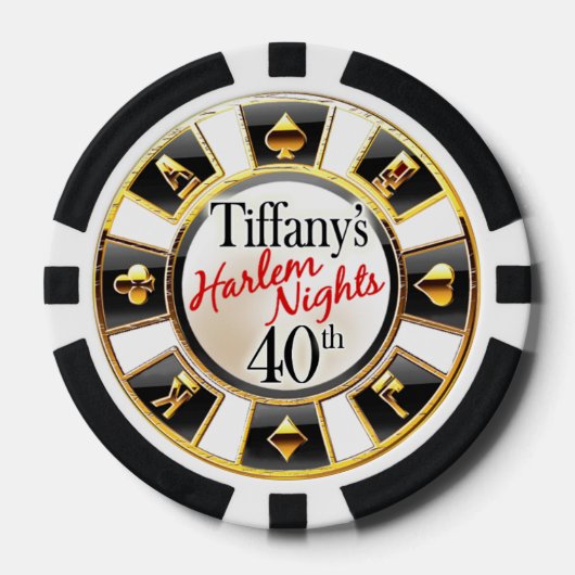 Tiffany 40th Harlem Vegas Casino Chip-Gold Poker Chips (Voorkant)