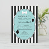 Tiffany and Co Baby Shower Hart Uitnodiging (Staand voorkant)