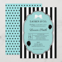 Tiffany and Co Baby Shower Hart Uitnodiging