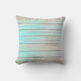 Tiffany Aqua Beach Home Blue Wood Grey Silver Kussen