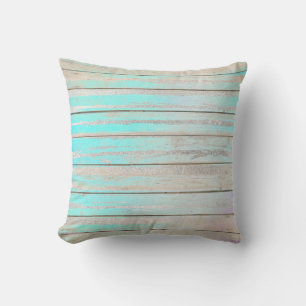 Tiffany Aqua Beach Home Blue Wood Grey Silver Kussen