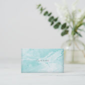 Tiffany Aqua Blue Marble Vip Abstract Minimale Vip Visitekaartje (Staand voorkant)