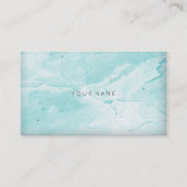 Tiffany Aqua Blue Marble Vip Abstract Minimale Vip Visitekaartje (Voorkant)