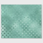 Tiffany Aqua Mint Groen Glanzend Glas Diamond Cut Cadeaupapier (Vlak)